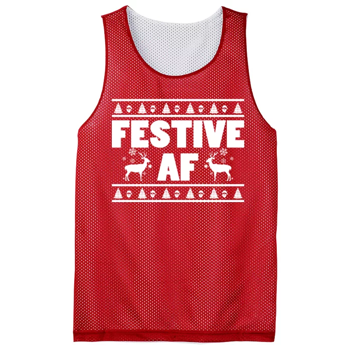 Festive AF Christmas Mesh Reversible Basketball Jersey Tank