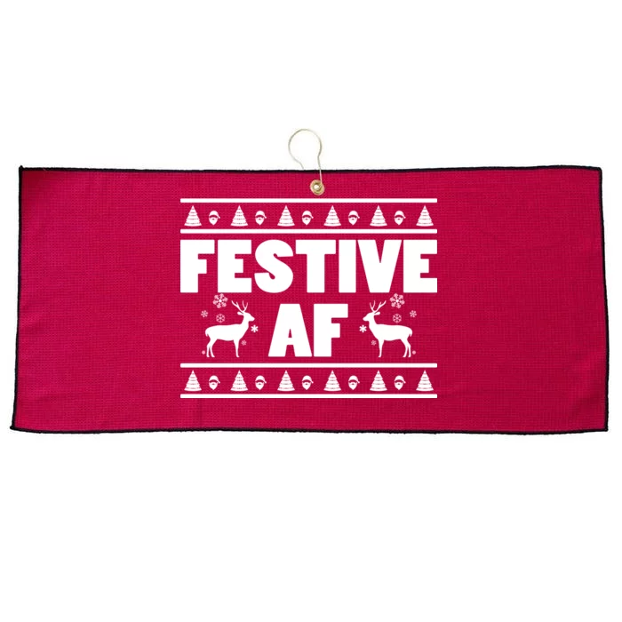 Festive AF Christmas Large Microfiber Waffle Golf Towel