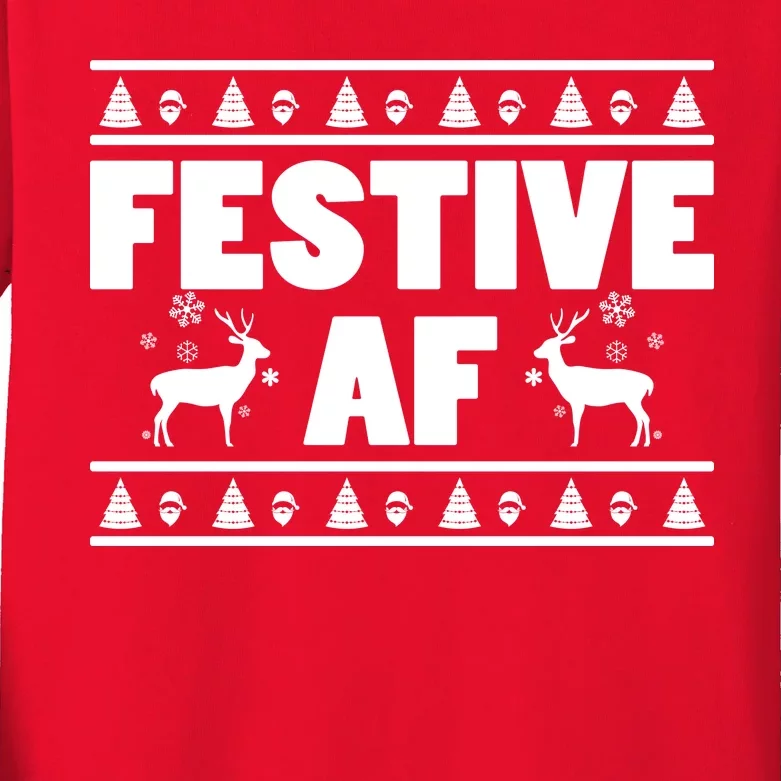 Festive AF Christmas Kids Long Sleeve Shirt