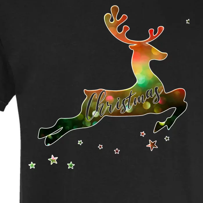 Festive Christmas Leaping Reindeer Garment-Dyed Heavyweight T-Shirt