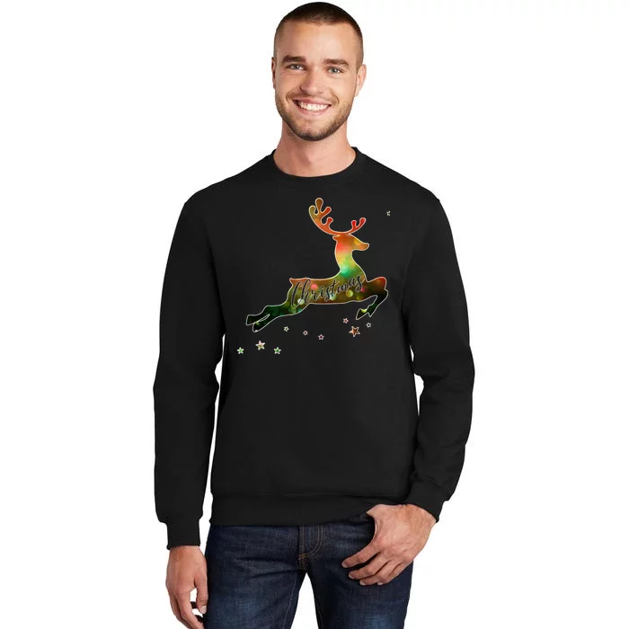 Festive Christmas Leaping Reindeer Tall Sweatshirt