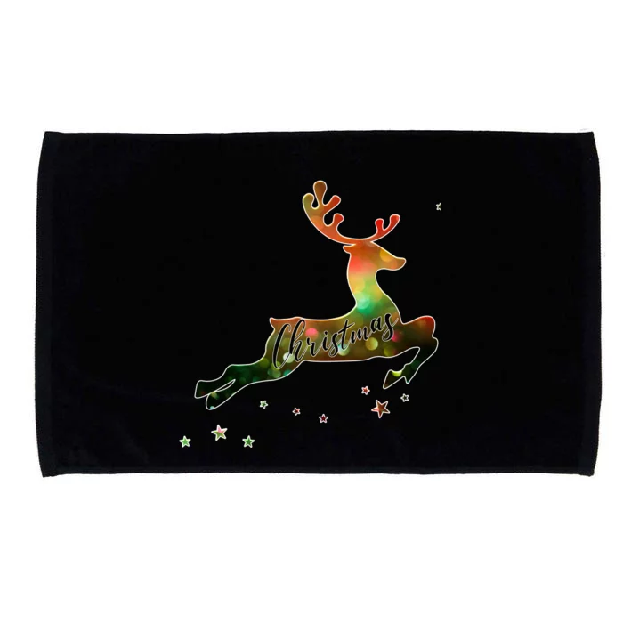 Festive Christmas Leaping Reindeer Microfiber Hand Towel