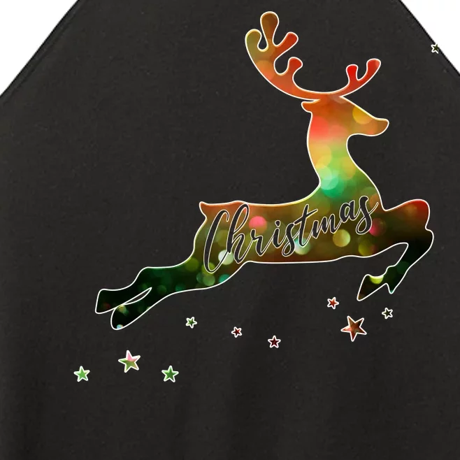 Festive Christmas Leaping Reindeer Women’s Perfect Tri Rocker Tank