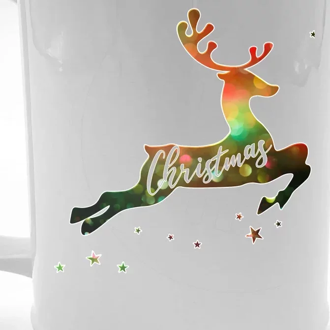 Festive Christmas Leaping Reindeer Front & Back Beer Stein