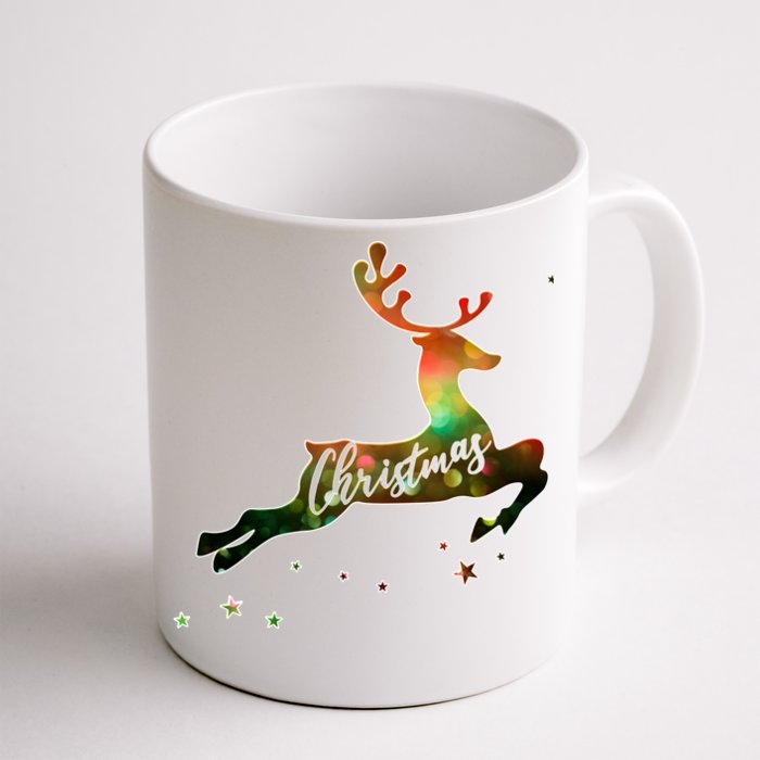 Festive Christmas Leaping Reindeer Front & Back Coffee Mug