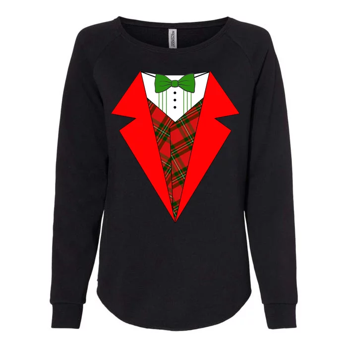 Festive Christmas Red Tuxedo Womens California Wash Sweatshirt