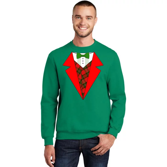 Festive Christmas Red Tuxedo Sweatshirt