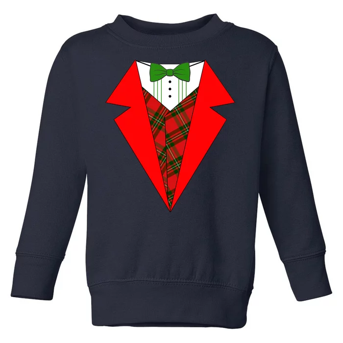 Festive Christmas Red Tuxedo Toddler Sweatshirt