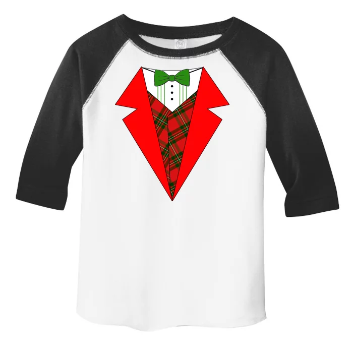 Festive Christmas Red Tuxedo Toddler Fine Jersey T-Shirt