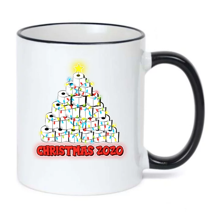 Festive Christmas Toilet Paper Tree Black Color Changing Mug