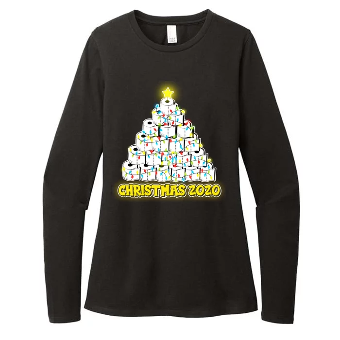 Festive Christmas Toilet Paper Tree Womens CVC Long Sleeve Shirt