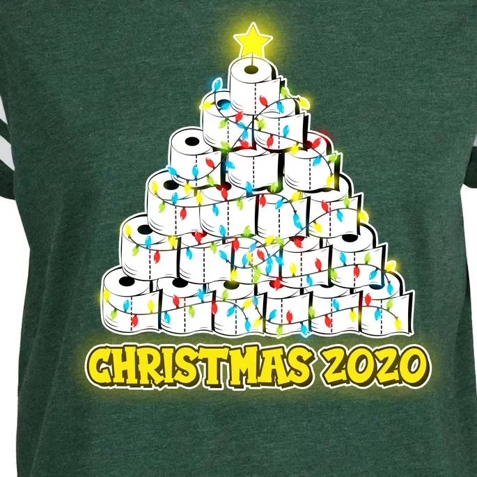 Festive Christmas Toilet Paper Tree Enza Ladies Jersey Football T-Shirt