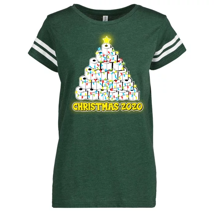 Festive Christmas Toilet Paper Tree Enza Ladies Jersey Football T-Shirt