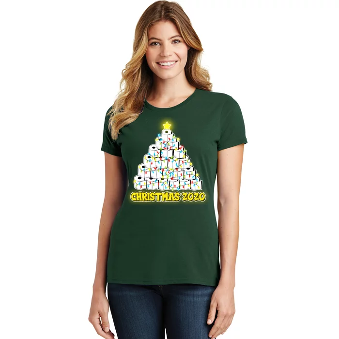 Festive Christmas Toilet Paper Tree Women's T-Shirt