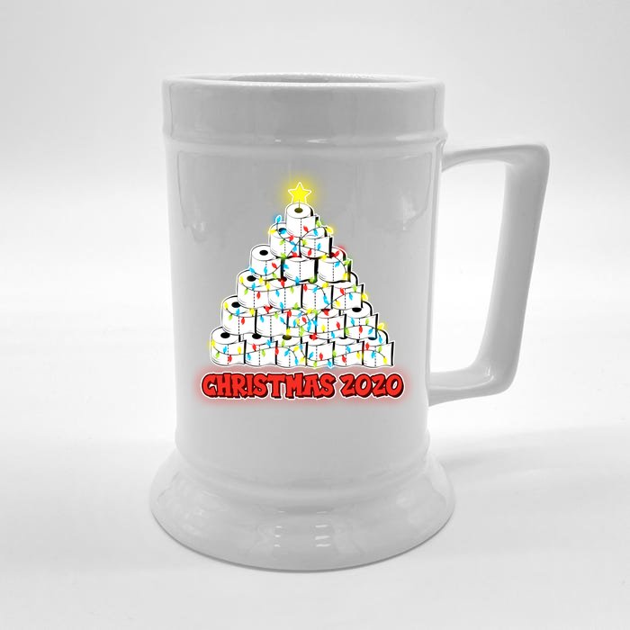 Festive Christmas Toilet Paper Tree Front & Back Beer Stein