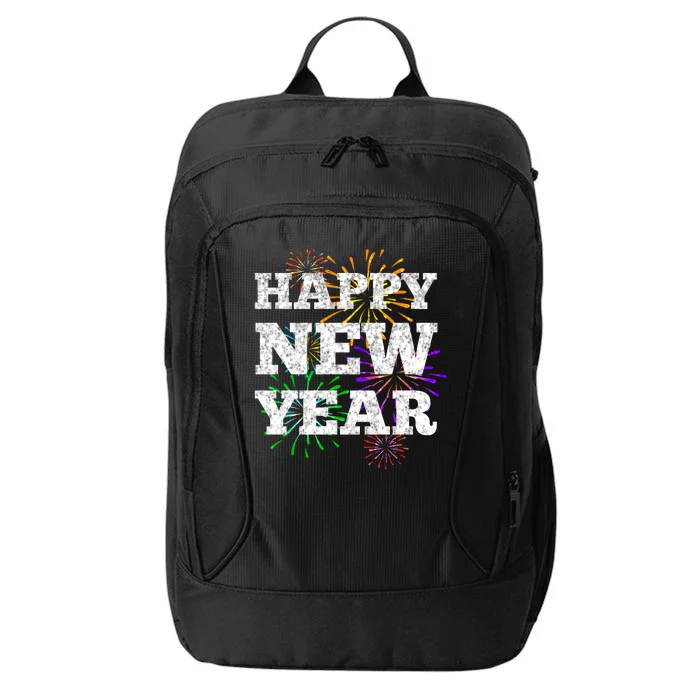 Festive Happy New Year Fireworks City Backpack