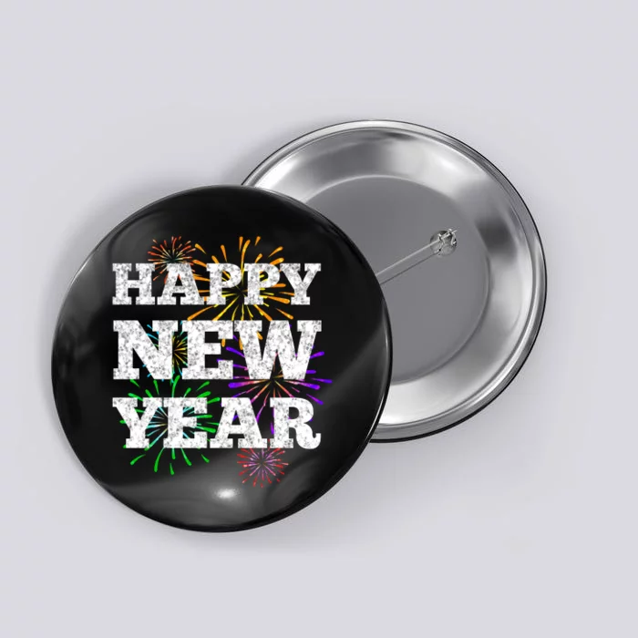 Festive Happy New Year Fireworks Button