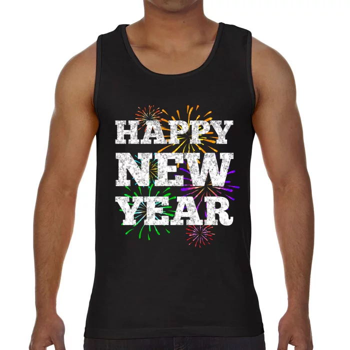 Festive Happy New Year Fireworks Comfort Colors® Tank Top