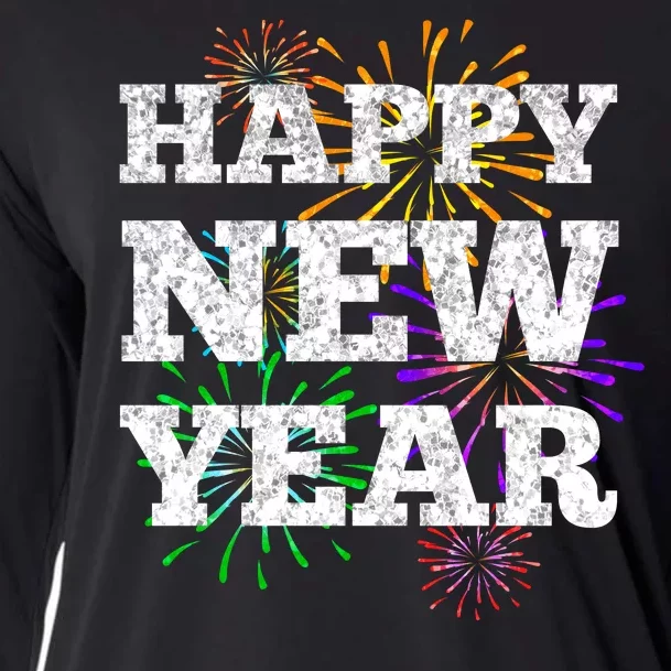 Festive Happy New Year Fireworks Cooling Performance Long Sleeve Crew