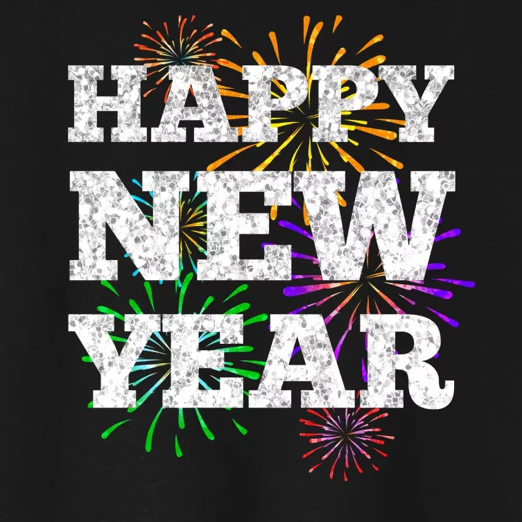 Festive Happy New Year Fireworks Women's Crop Top Tee