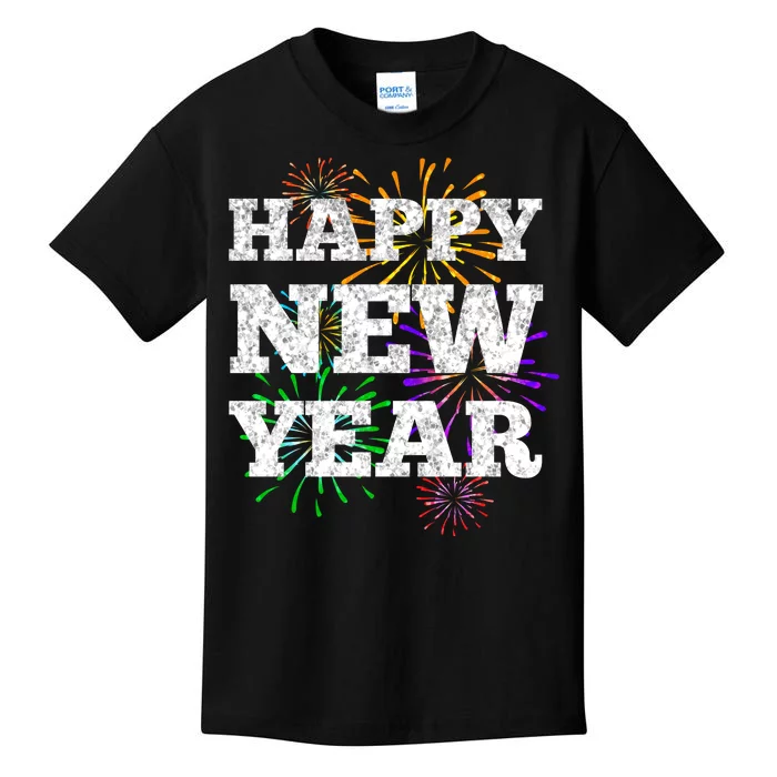 Festive Happy New Year Fireworks Kids T-Shirt