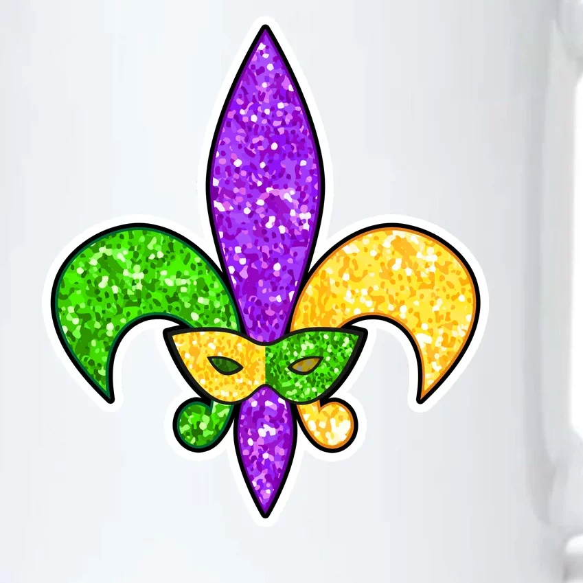 Festive Mardi Gras Fleur De Lis And Party Mask Black Color Changing Mug