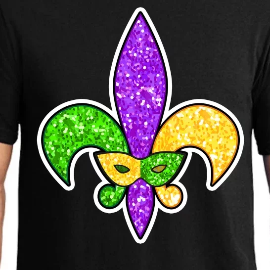 Festive Mardi Gras Fleur De Lis And Party Mask Pajama Set