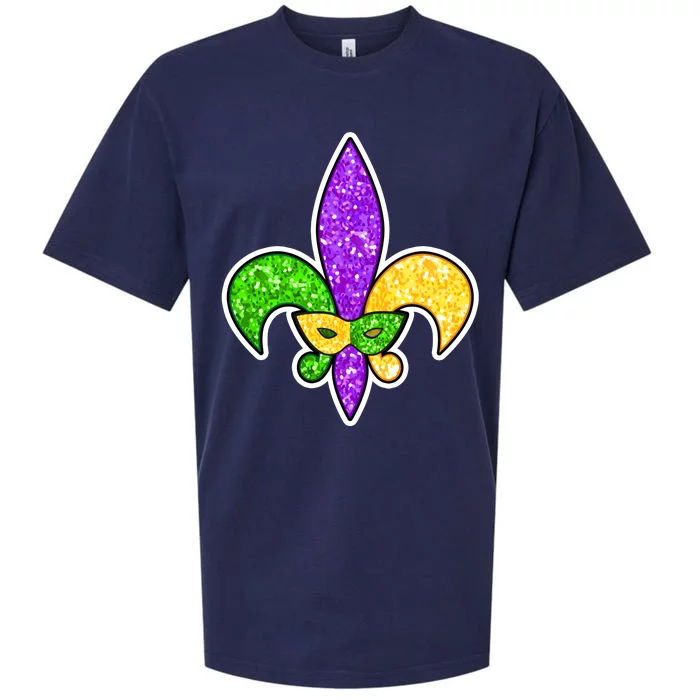 Festive Mardi Gras Fleur De Lis And Party Mask Sueded Cloud Jersey T-Shirt