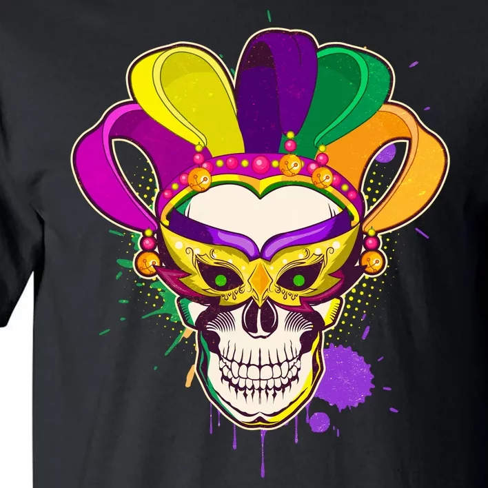 Festive Mardi Gras Skull Tall T-Shirt