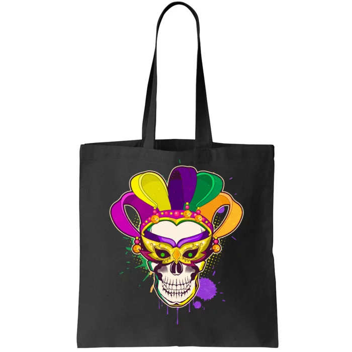 Festive Mardi Gras Skull Tote Bag