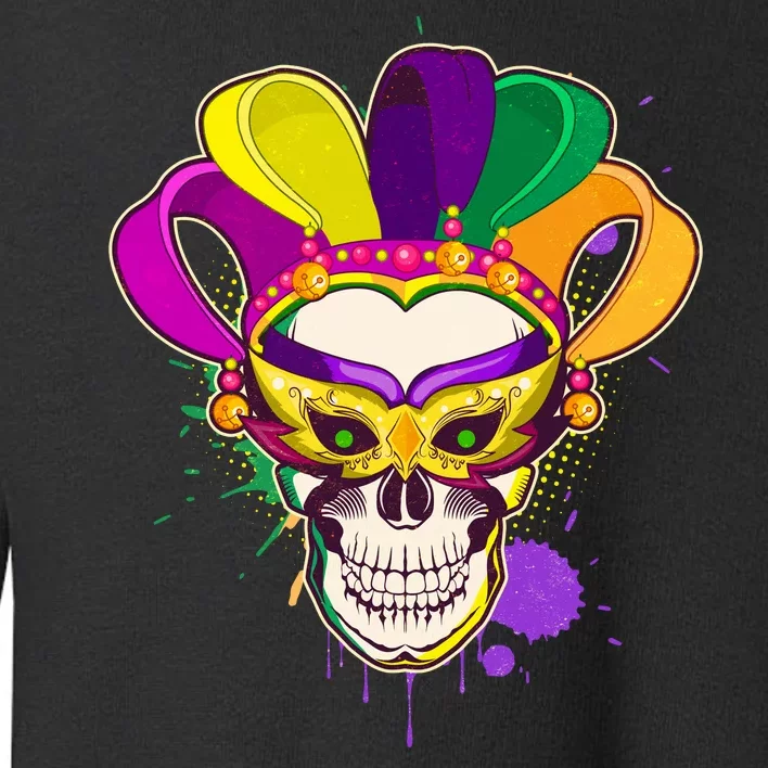 Festive Mardi Gras Skull Toddler Sweatshirt