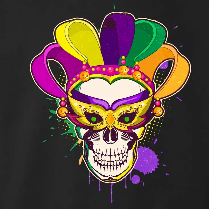 Festive Mardi Gras Skull Toddler Hoodie