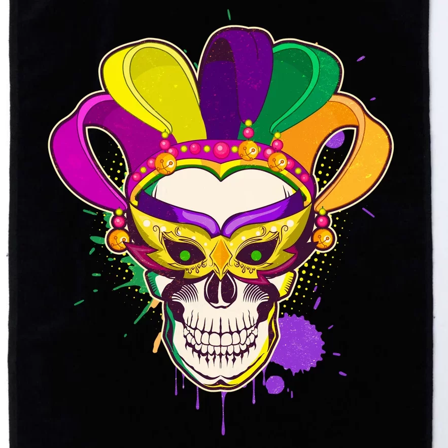 Festive Mardi Gras Skull Platinum Collection Golf Towel