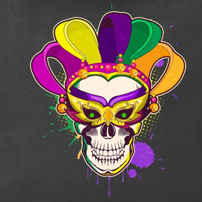 Festive Mardi Gras Skull Zip Tote Bag