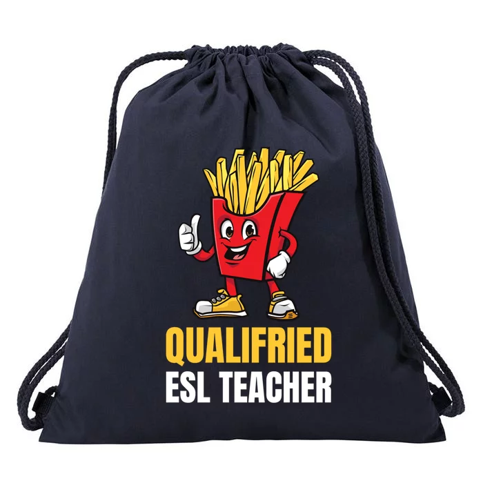 Funny Esl Teacher Pun Gift Drawstring Bag