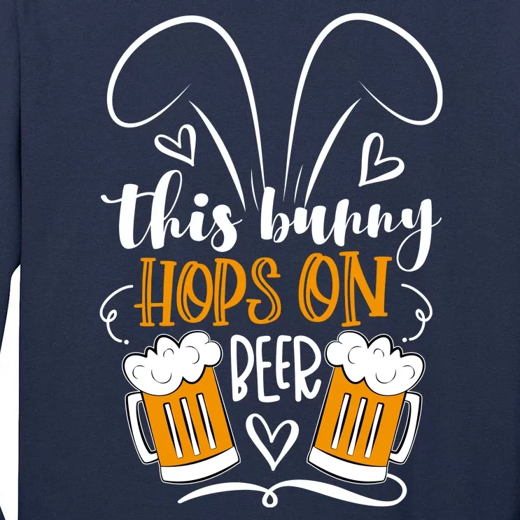 Funny Easter This Bunny Hops On Beer Tall Long Sleeve T-Shirt