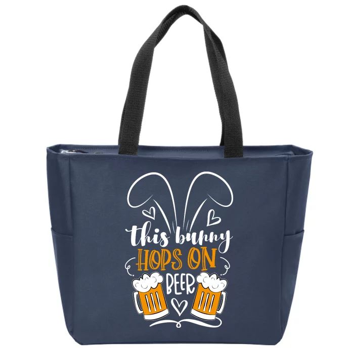 Funny Easter This Bunny Hops On Beer Zip Tote Bag