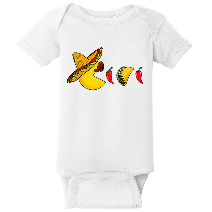 Funny Eating Tacos Cinco De Mayo Mexican Gamer Gaming Gifts Baby Bodysuit