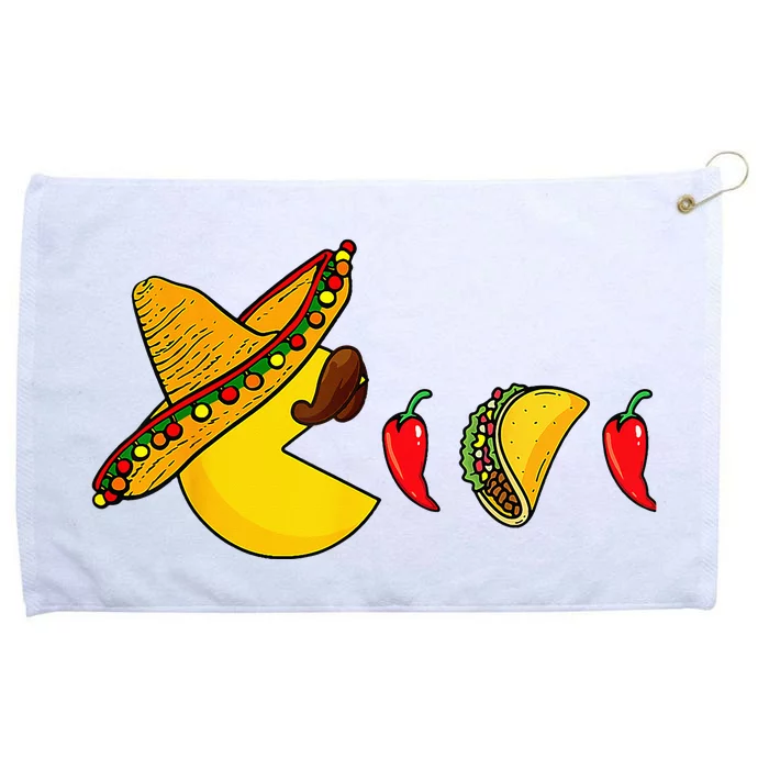 Funny Eating Tacos Cinco De Mayo Mexican Gamer Gaming Gifts Grommeted Golf Towel