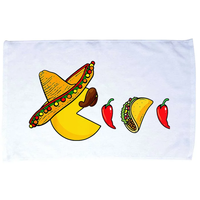 Funny Eating Tacos Cinco De Mayo Mexican Gamer Gaming Gifts Microfiber Hand Towel