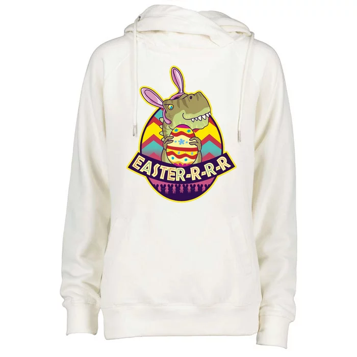 Funny EasterRRR TRex Dinosaur Womens Funnel Neck Pullover Hood