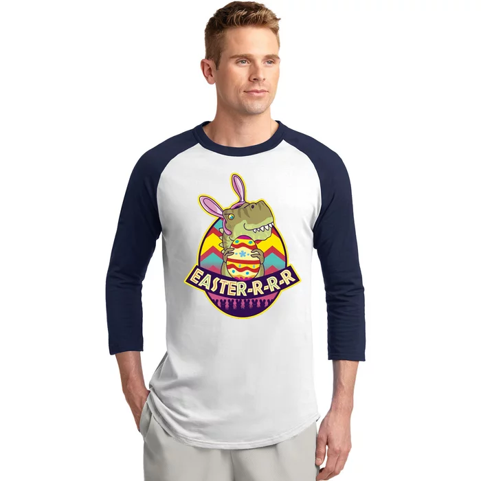 Funny EasterRRR TRex Dinosaur Baseball Sleeve Shirt