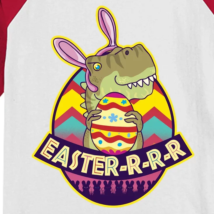 Funny EasterRRR TRex Dinosaur Kids Colorblock Raglan Jersey