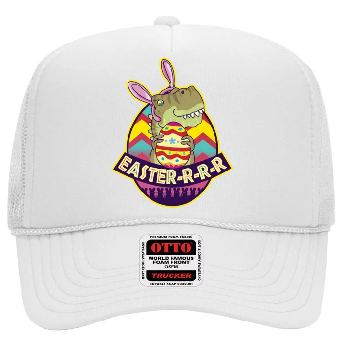 Funny EasterRRR TRex Dinosaur High Crown Mesh Trucker Hat