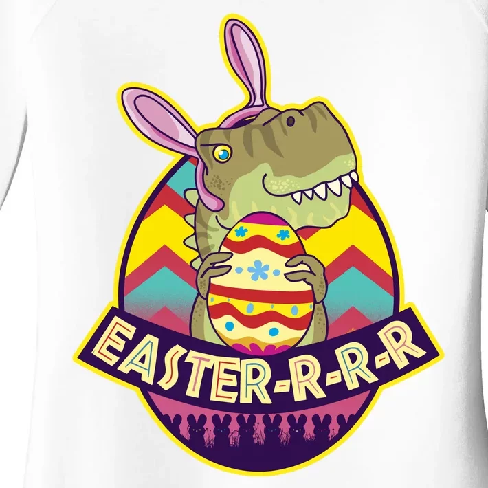 Funny EasterRRR TRex Dinosaur Women's Perfect Tri Tunic Long Sleeve Shirt