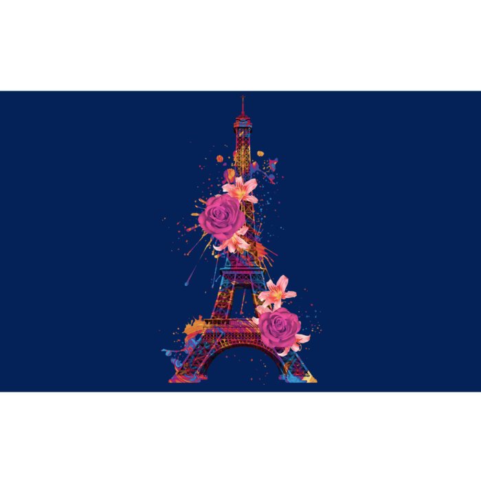 Floral Eiffel Tower Paris Bumper Sticker