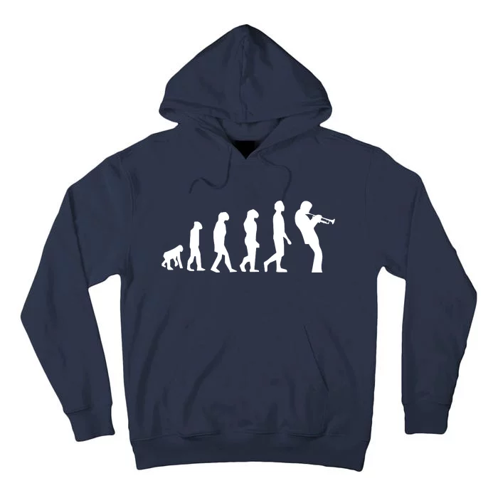 Funny Evolution Trumpet Player Music Band Musician Jazz Gift Tall Hoodie