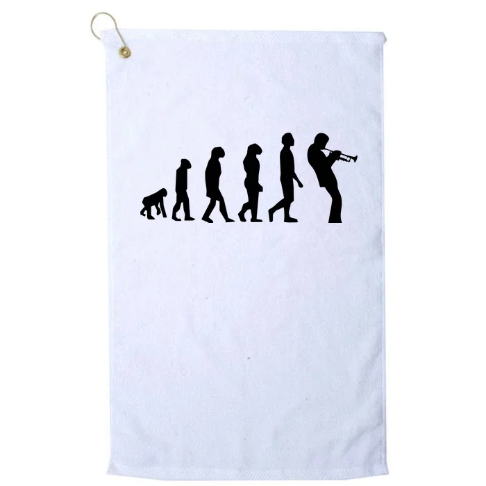 Funny Evolution Trumpet Player Music Band Musician Jazz Gift Platinum Collection Golf Towel