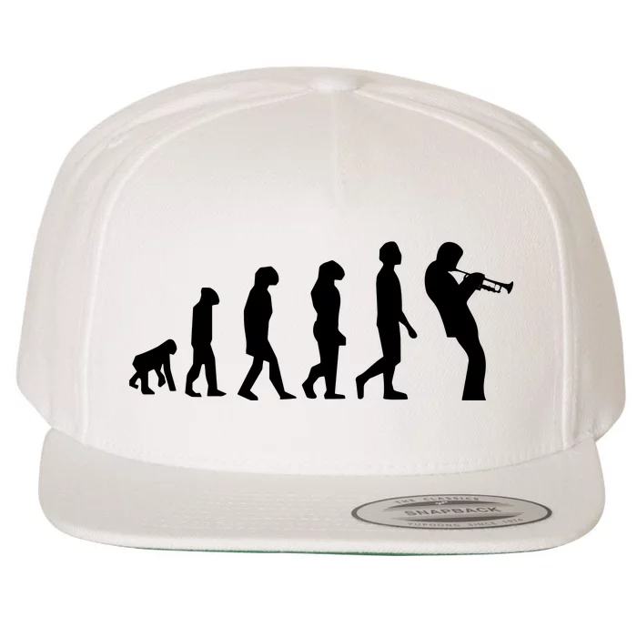 Funny Evolution Trumpet Player Music Band Musician Jazz Gift Wool Snapback Cap