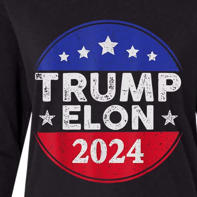 Funny Elon & Trump Vance For President 2024 Womens Cotton Relaxed Long Sleeve T-Shirt